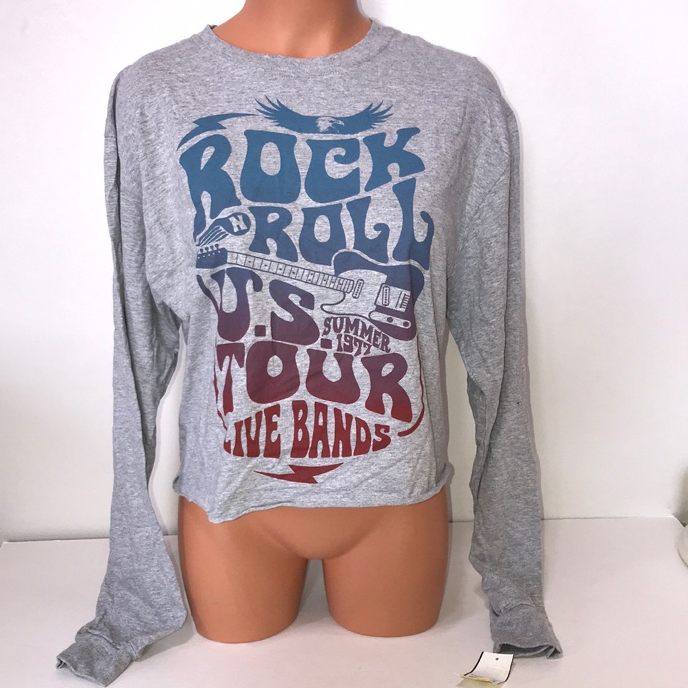 Love Tribe Rock N Roll Tour Graphic Tee Grey - Picture 2 of 5